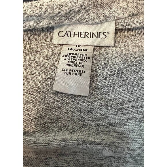 Catherines Cardigan and Tank One Piece Tunic  Size 1X 18-20W  Gray & Black Ombre - Picture 4 of 5